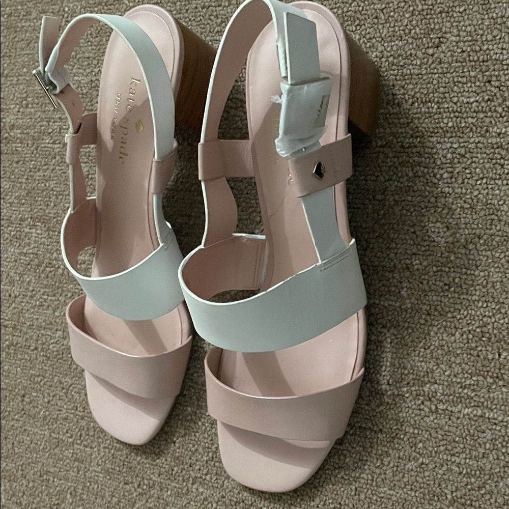 Kate Spade Pink and White Strappy Sandals